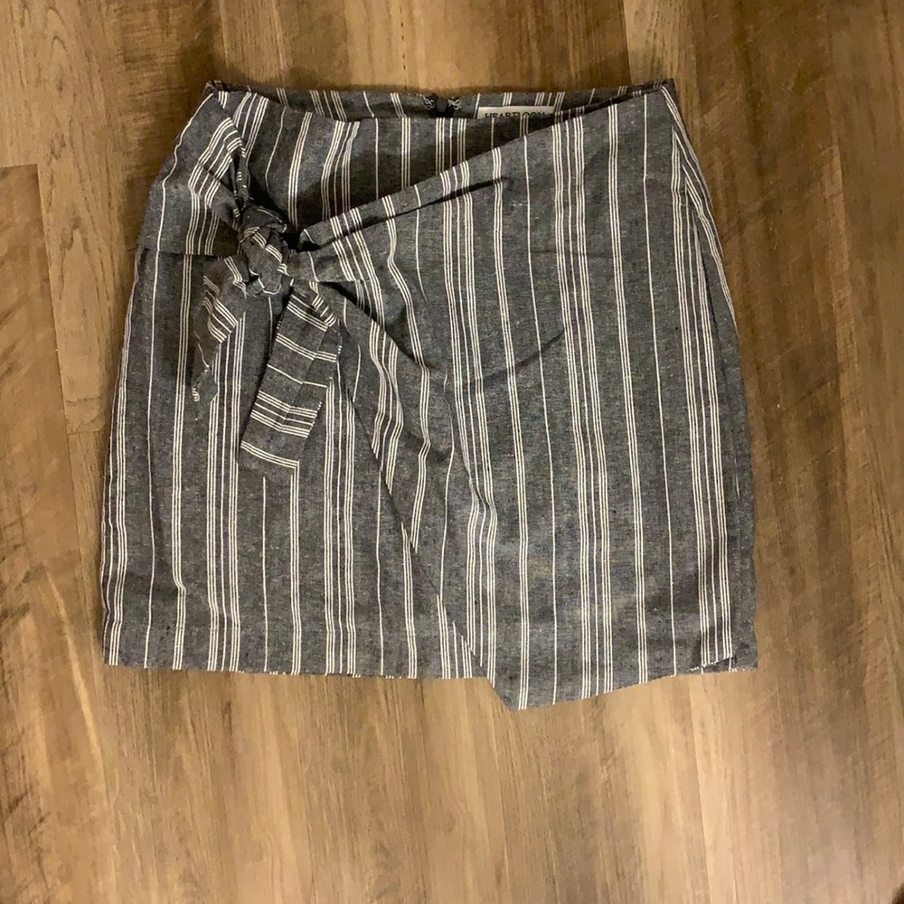 Stripe Skirt with Wrap Front